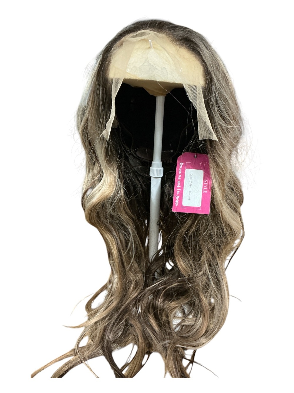Lace Front Long Wavy Synthetic Wig in Ash Brown with Blonde Highlights